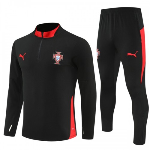 Portugal Trainings Sweatshirt Quarter-zip 2025-26 Zwarte - Heren Portugal Trainings Sweatshirt Quarter-zip 2025-26 Zwarte - Heren
